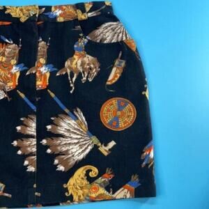 Stefano Giorgi Women’s Vintage Navy Blue & Gold Novelty Skirt Size XS